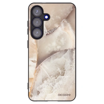 Picasee crna silikonska maskica za Samsung Galaxy S25 5G - Cream marble