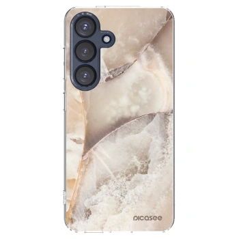 Picasee silikonska prozirna maskica za Samsung Galaxy S25 5G - Cream marble