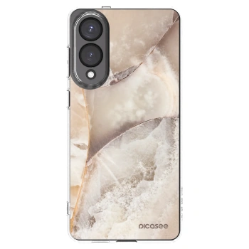 Picasee silikonska prozirna maskica za Samsung Galaxy S25 Edge 5G - Cream marble