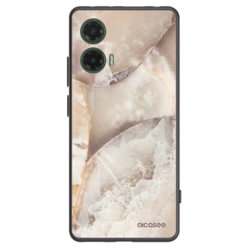 Picasee crna silikonska maskica za Motorola Moto G35 5G - Cream marble