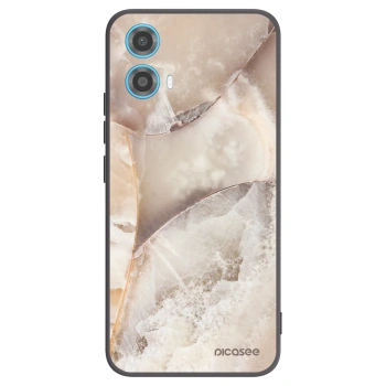 Picasee crna silikonska maskica za Motorola Moto G34 5G - Cream marble