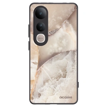 Picasee crna silikonska maskica za Vivo V50 Lite 5G - Cream marble