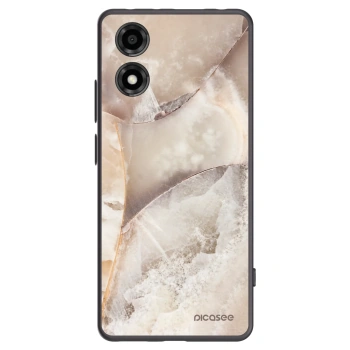 Picasee crna silikonska maskica za Motorola Moto E14 - Cream marble