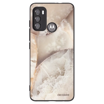 Picasee crna silikonska maskica za Motorola Edge 60 5G - Cream marble