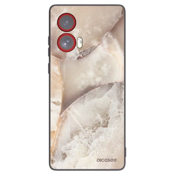 Picasee crna silikonska maskica za Motorola Edge 50 Fusion - Cream marble