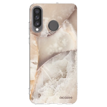 Picasee silikonska prozirna maskica za Huawei P30 Lite - Cream marble