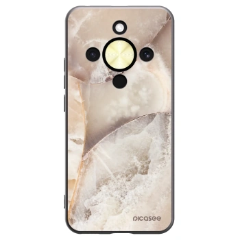 Picasee crna silikonska maskica za Honor Magic8 Lite 5G - Cream marble
