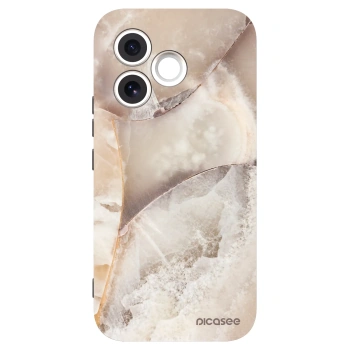 Picasee crna silikonska maskica za Honor 600 Lite - Cream marble