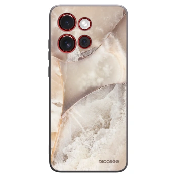 Picasee crna silikonska maskica za Motorola Edge 60 Neo 5G - Cream marble