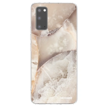 Picasee silikonska prozirna maskica za Samsung Galaxy S20 G980F - Cream marble
