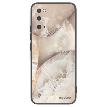 Picasee crna silikonska maskica za Samsung Galaxy S20 G980F - Cream marble