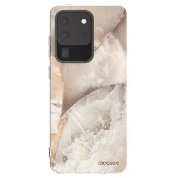 Picasee silikonska prozirna maskica za Samsung Galaxy S20 Ultra 5G G988F - Cream marble