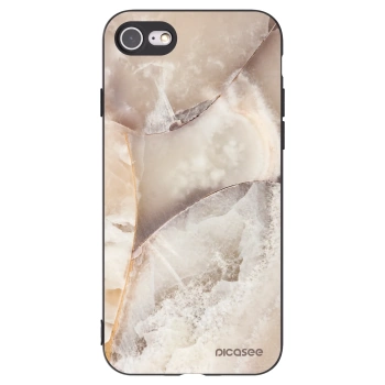Picasee crna silikonska maskica za Apple iPhone SE 2020 - Cream marble