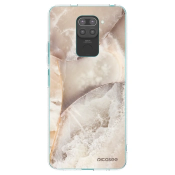 Picasee crna silikonska maskica za Xiaomi Redmi Note 9 - Cream marble