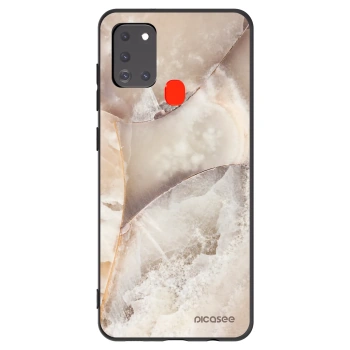Picasee crna silikonska maskica za Samsung Galaxy A21s - Cream marble