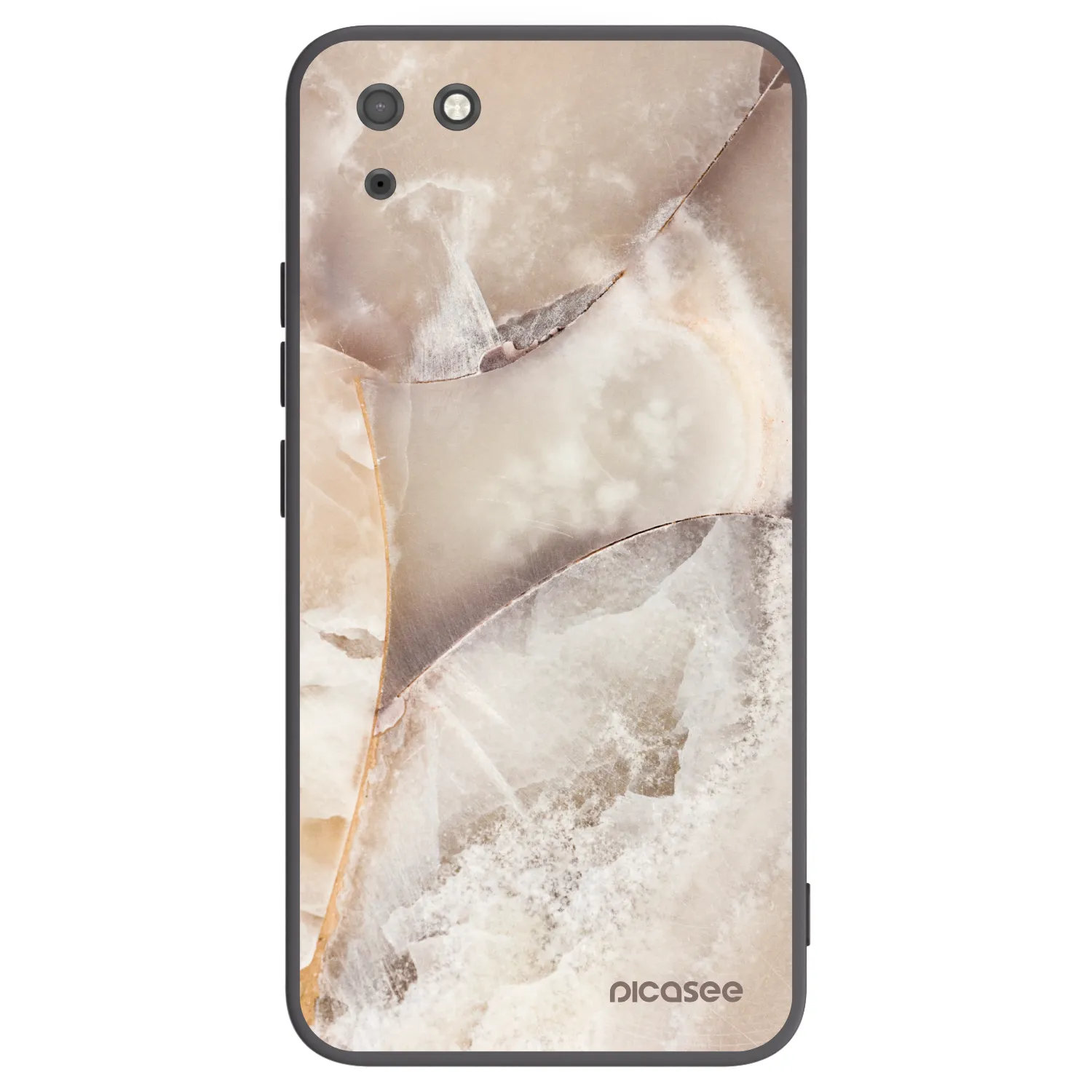 Picasee crna silikonska maskica za Huawei Y5P - Cream marble