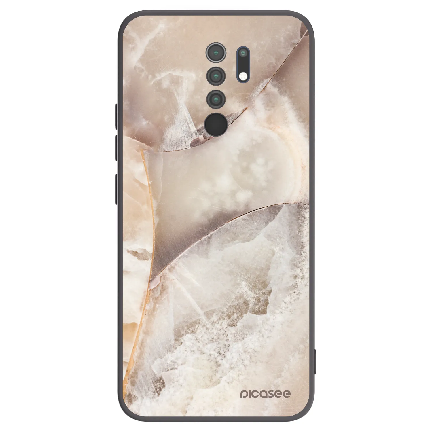 Picasee crna silikonska maskica za Xiaomi Redmi 9 - Cream marble