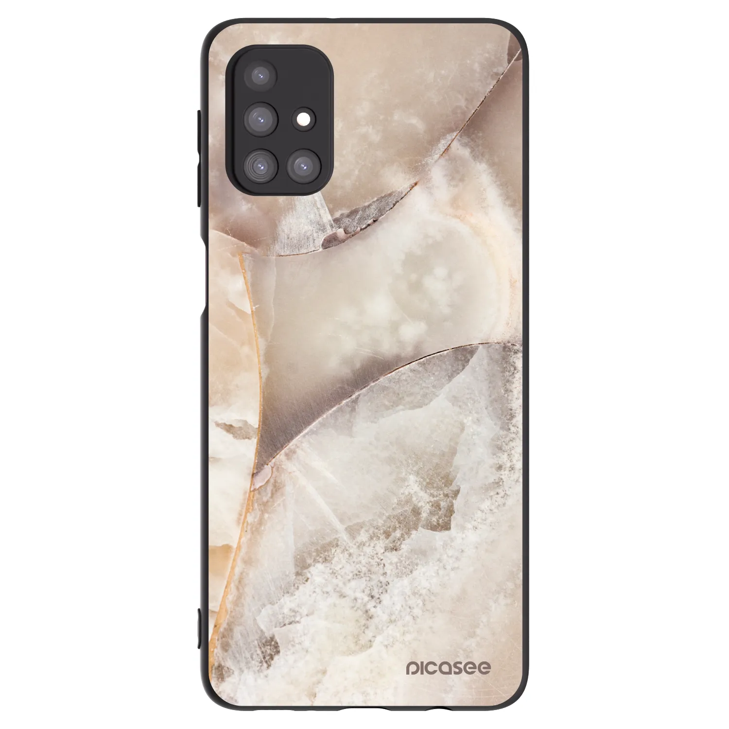 Picasee crna silikonska maskica za Samsung Galaxy M31s - Cream marble