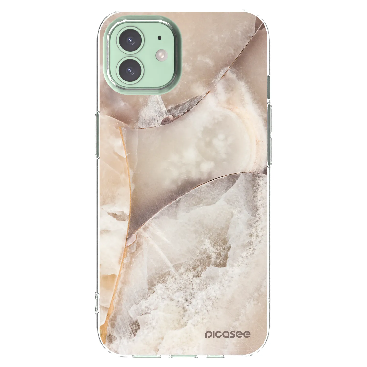 Picasee silikonska prozirna maskica za Apple iPhone 12 - Cream marble