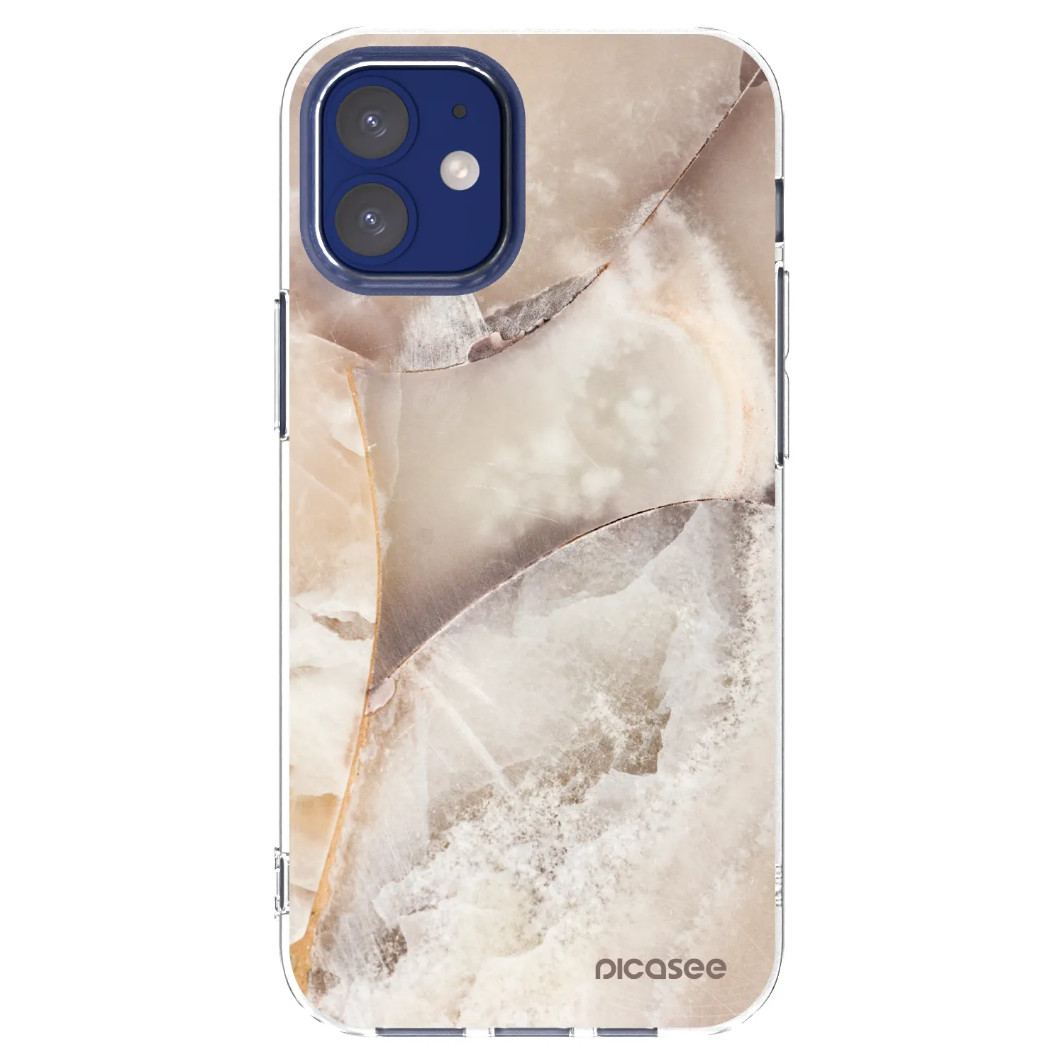 Picasee silikonska prozirna maskica za Apple iPhone 12 mini - Cream marble