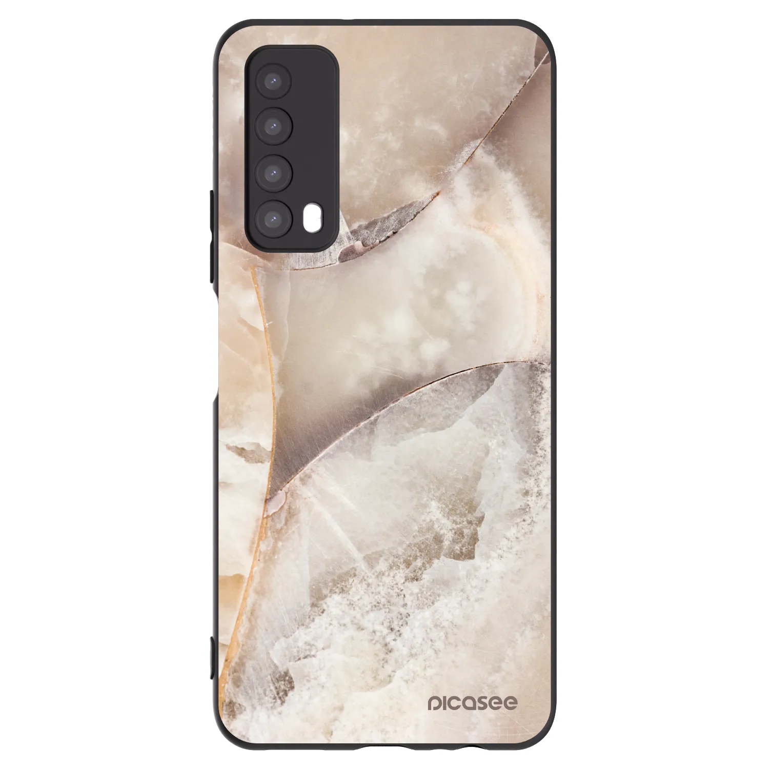 Picasee crna silikonska maskica za Huawei P Smart 2021 - Cream marble