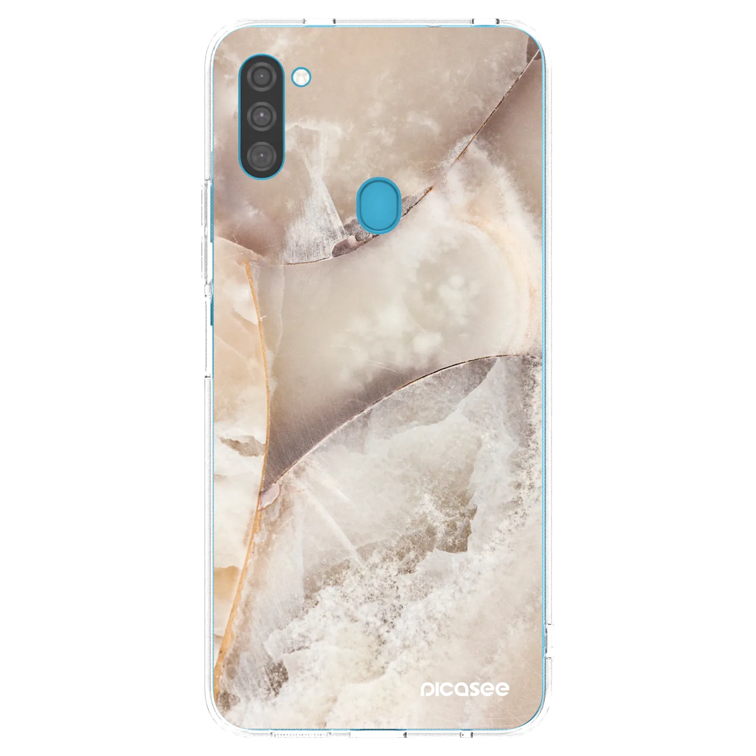 Picasee silikonska prozirna maskica za Samsung Galaxy M11 - Cream marble