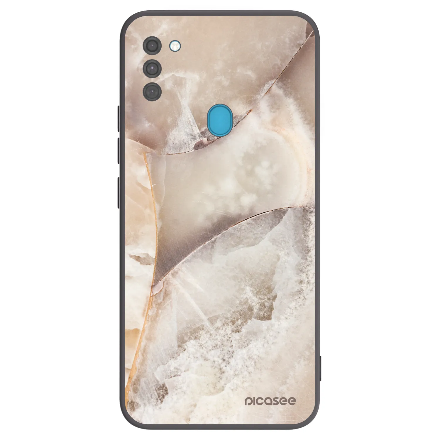 Picasee crna silikonska maskica za Samsung Galaxy M11 - Cream marble