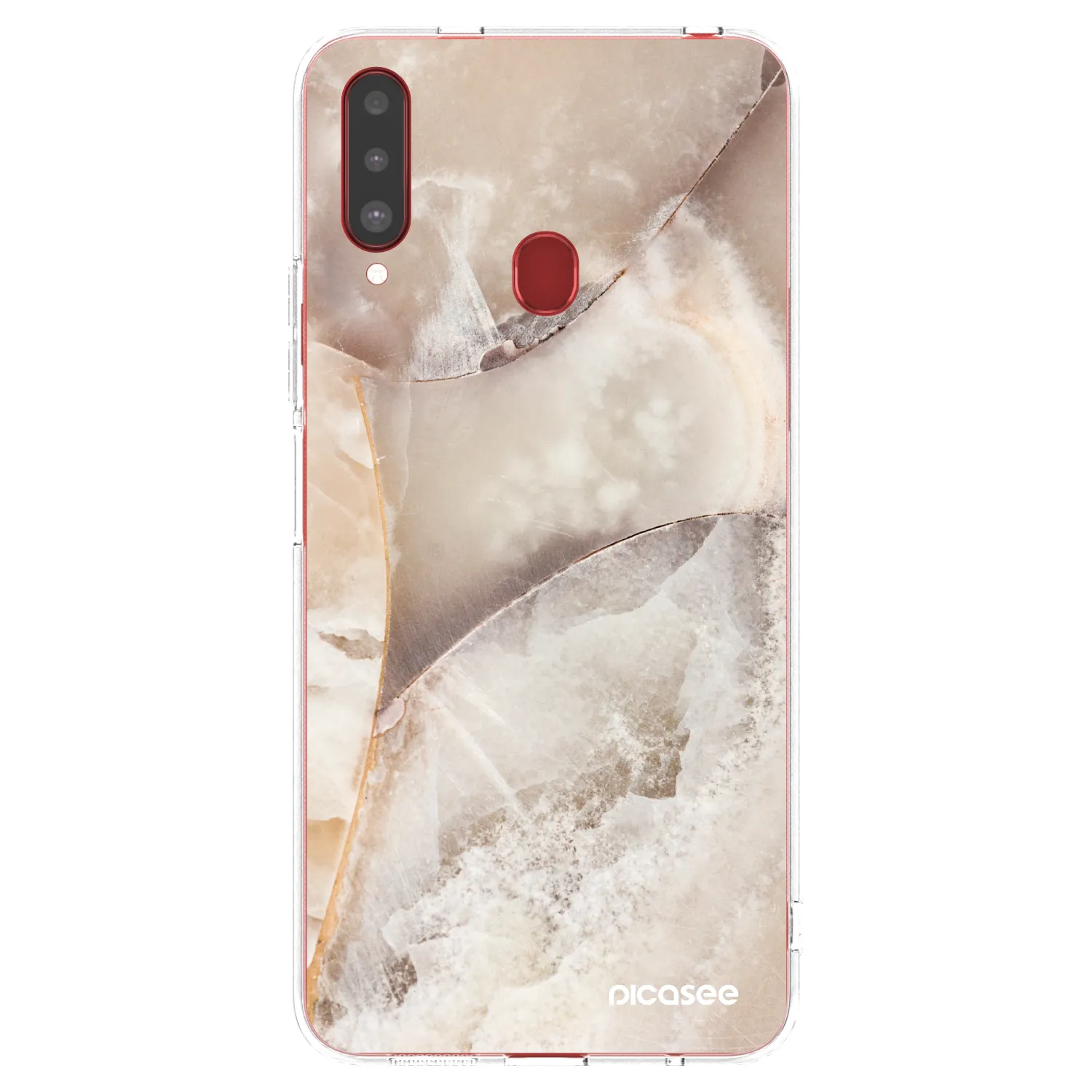 Picasee silikonska prozirna maskica za Samsung Galaxy A20s - Cream marble