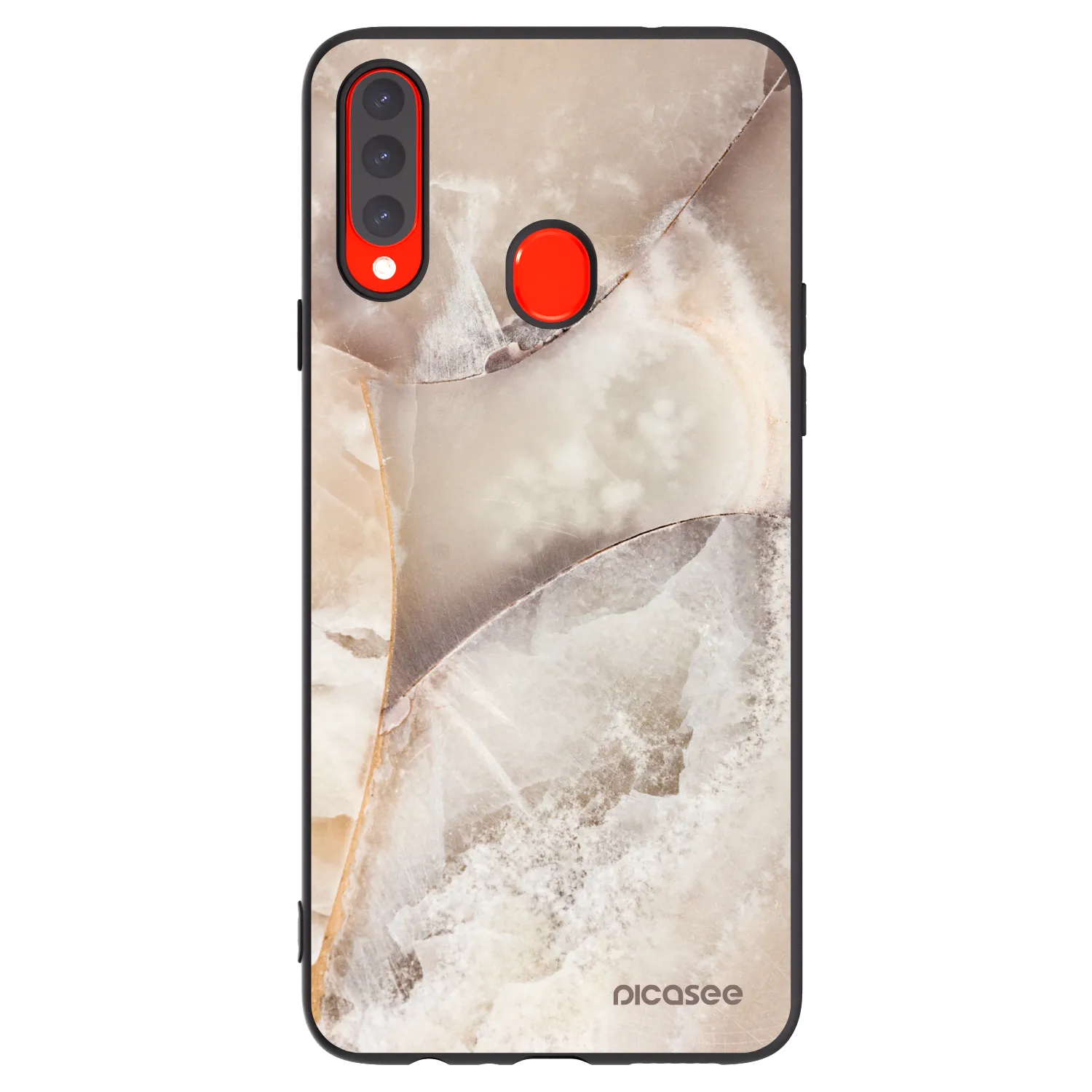 Picasee crna silikonska maskica za Samsung Galaxy A20s - Cream marble