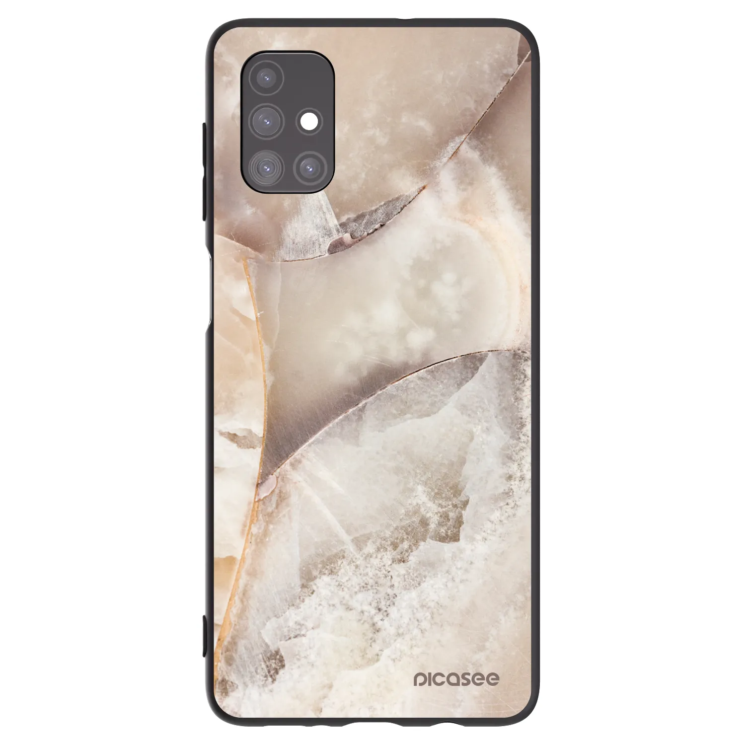 Picasee crna silikonska maskica za Samsung Galaxy M51 M515F - Cream marble