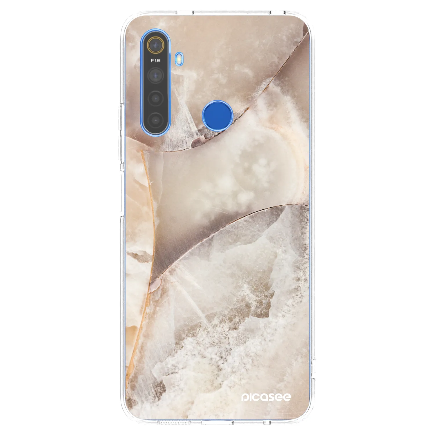 Picasee silikonska prozirna maskica za Realme 5 - Cream marble