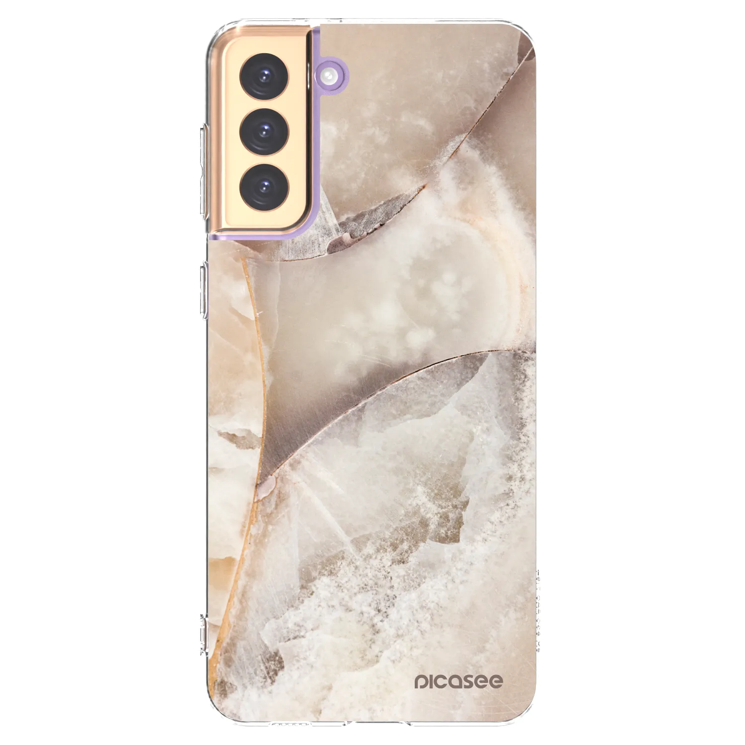 Picasee silikonska prozirna maskica za Samsung Galaxy S21+ 5G G996F - Cream marble