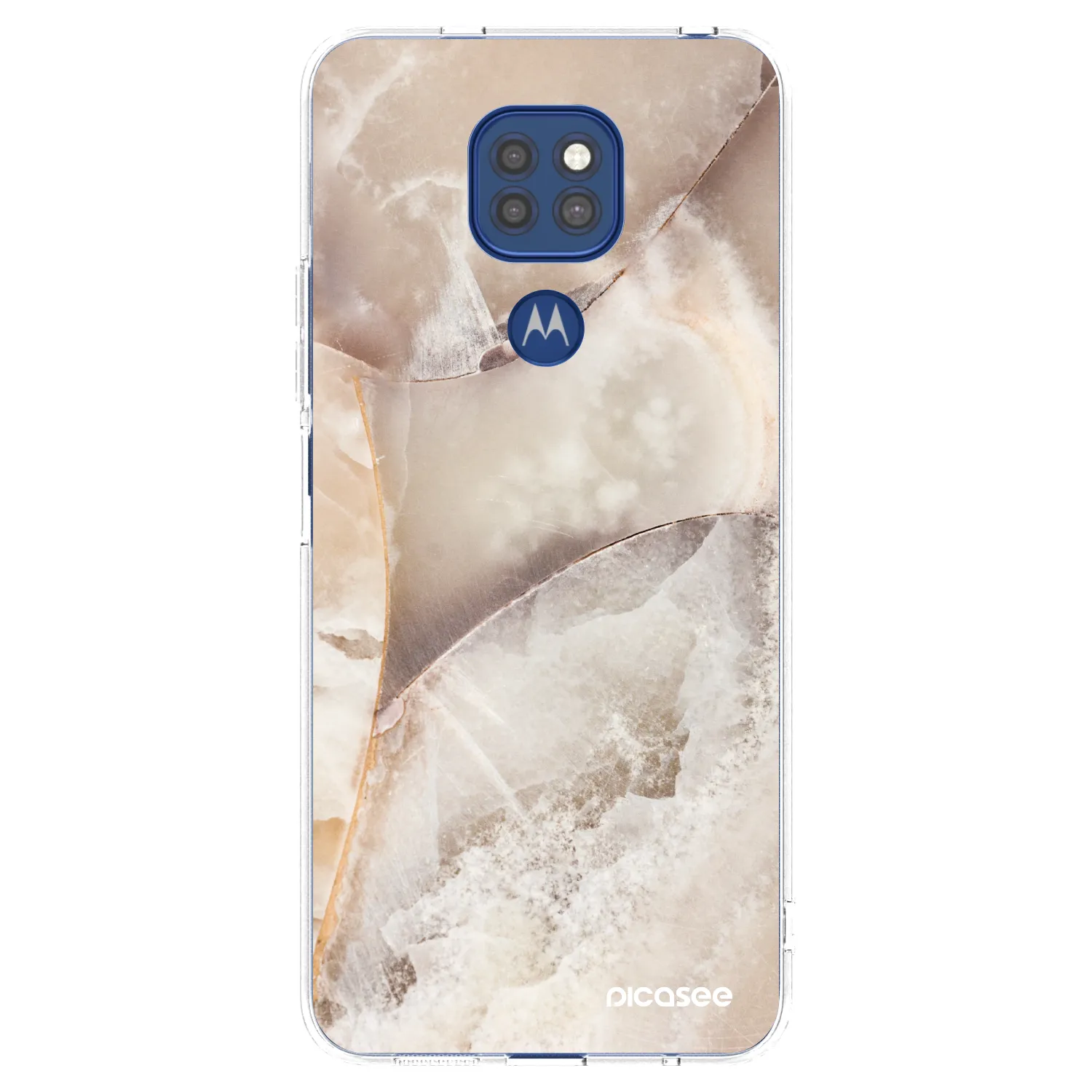 Picasee silikonska prozirna maskica za Motorola Moto G9 Play - Cream marble