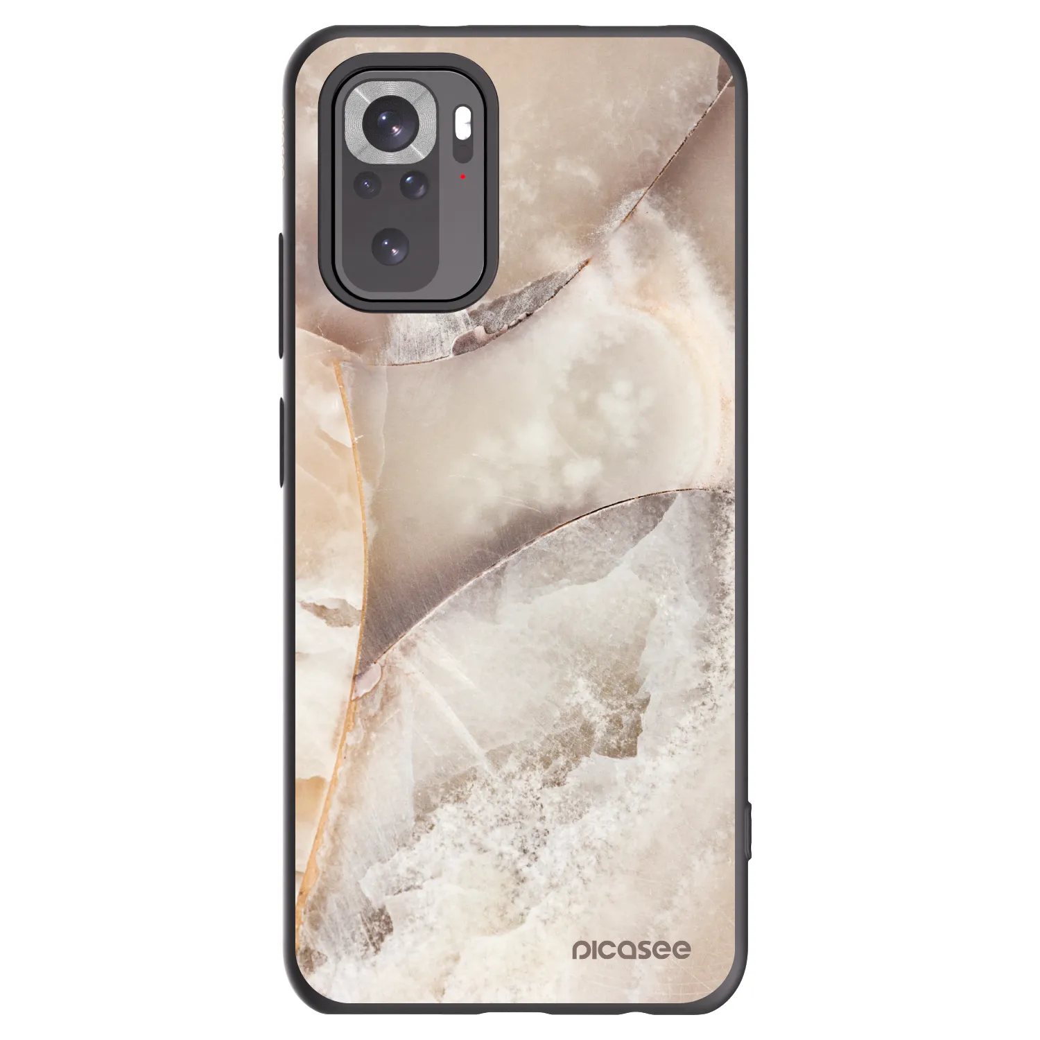 Picasee crna silikonska maskica za Xiaomi Redmi Note 10 - Cream marble