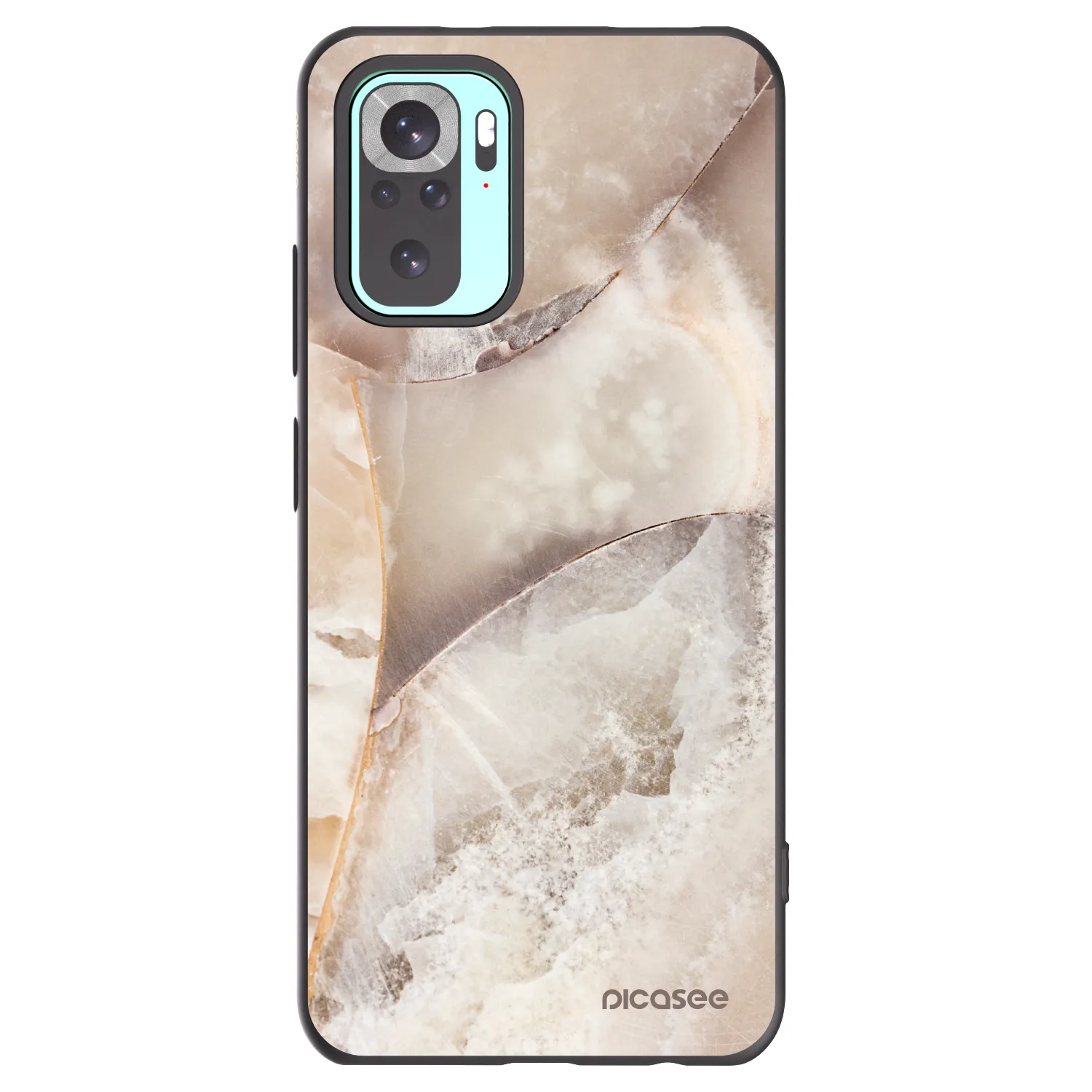 Picasee crna silikonska maskica za Xiaomi Redmi Note 10 Pro - Cream marble