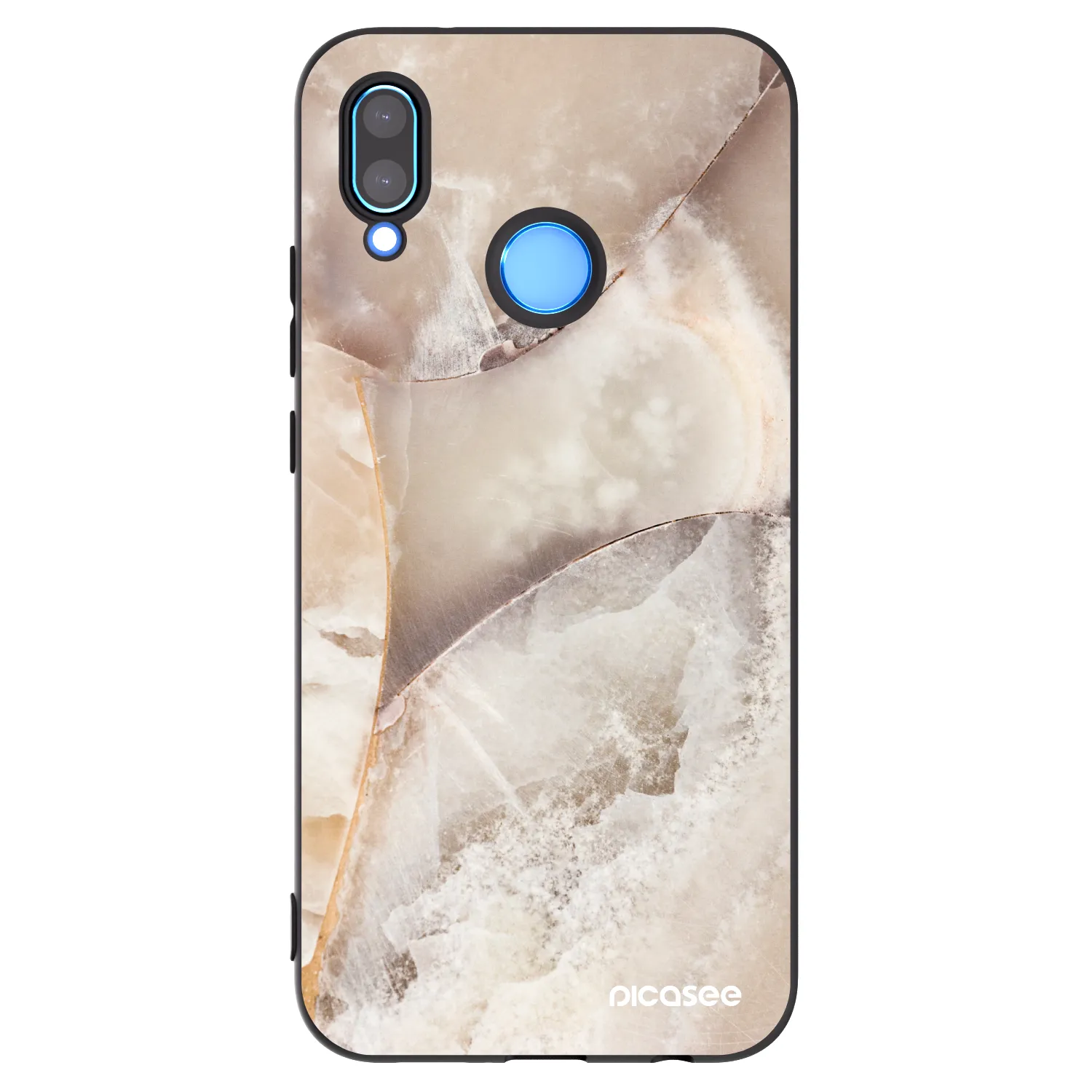 Picasee crna silikonska maskica za Huawei P20 Lite - Cream marble