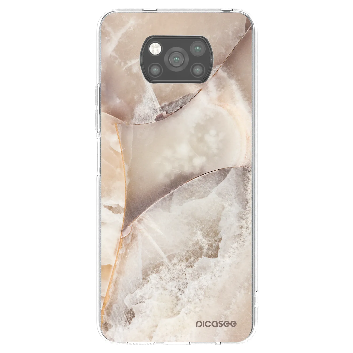 Picasee crna silikonska maskica za Xiaomi Poco X3 Pro - Cream marble