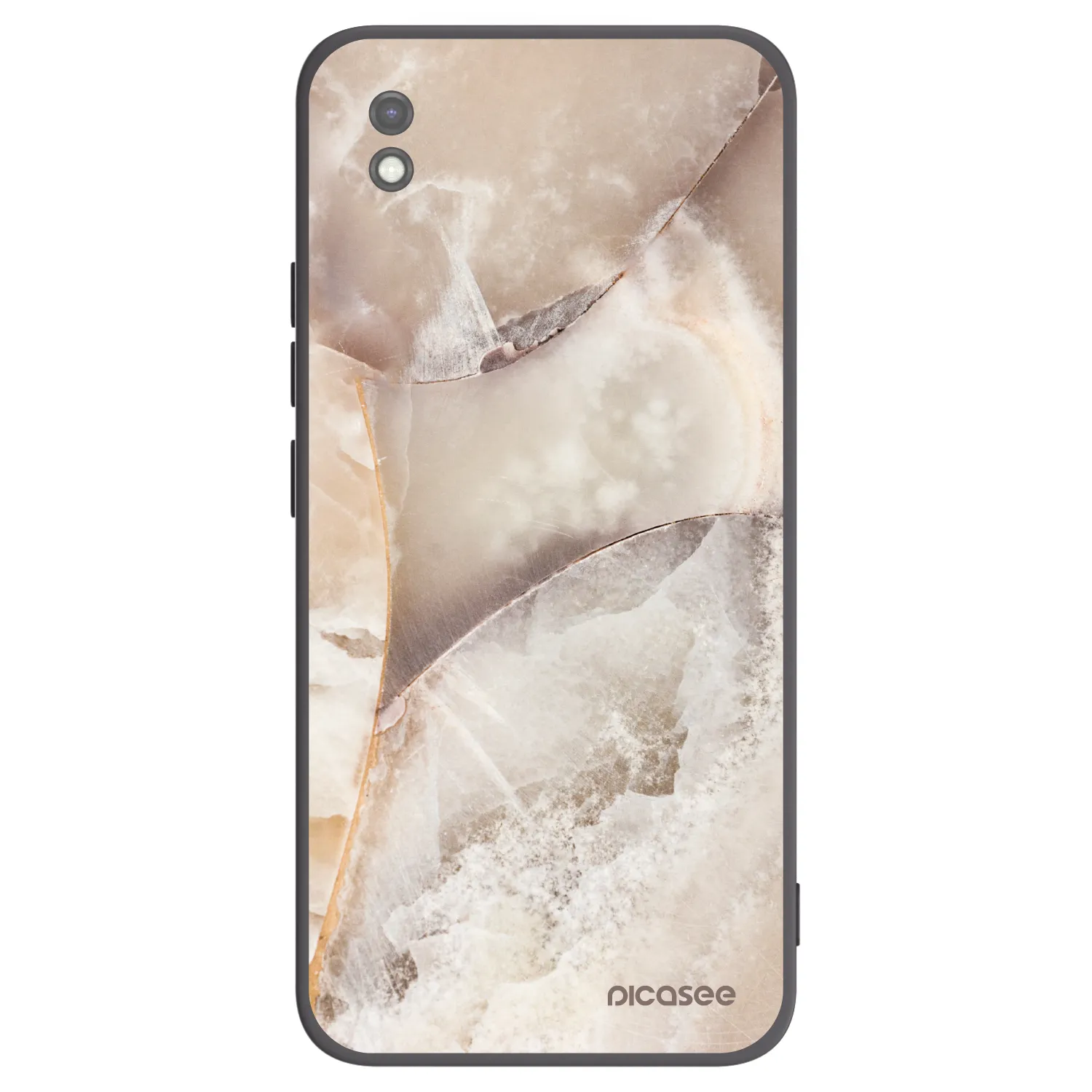 Picasee crna silikonska maskica za Xiaomi Redmi 9AT - Cream marble