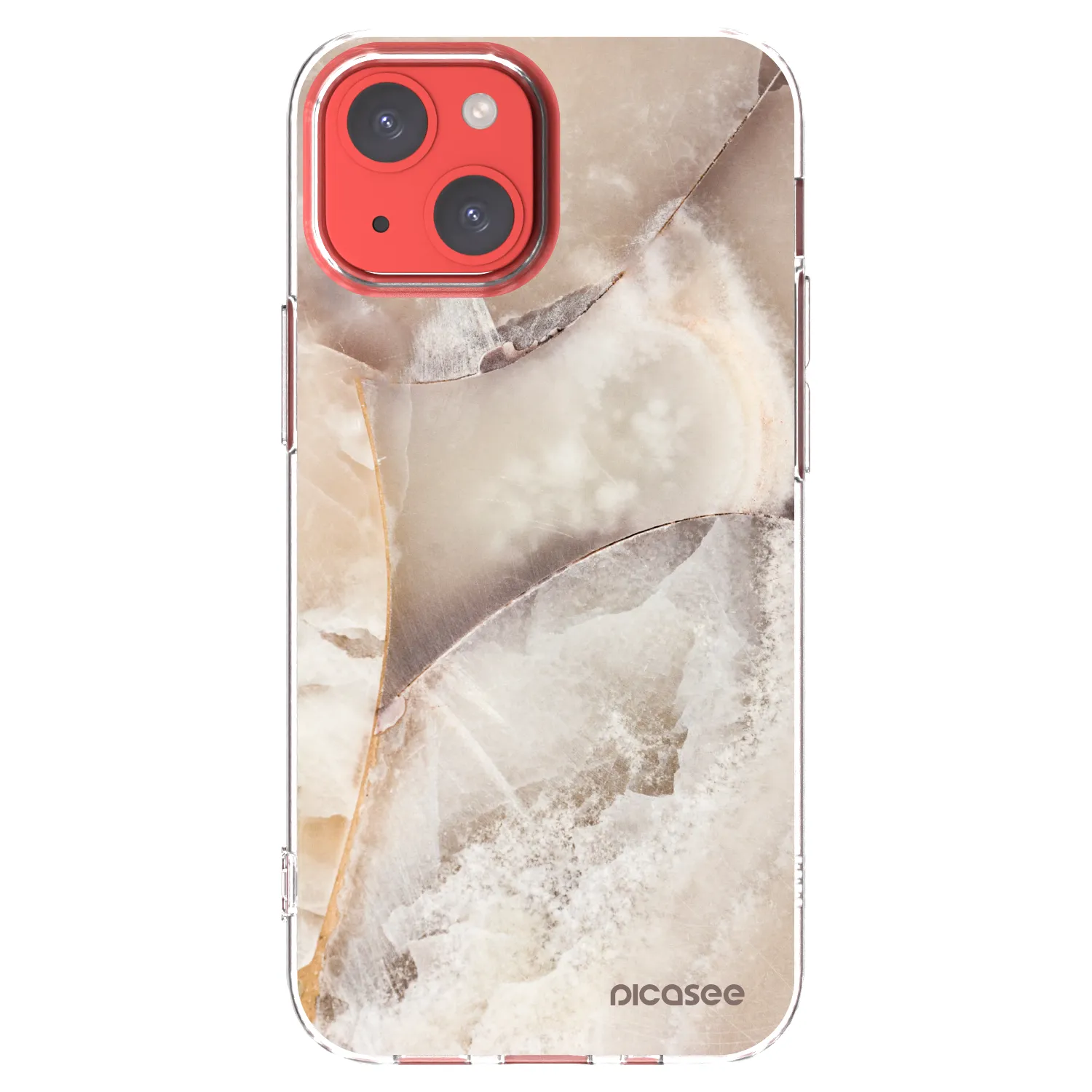 Picasee silikonska prozirna maskica za Apple iPhone 13 mini - Cream marble