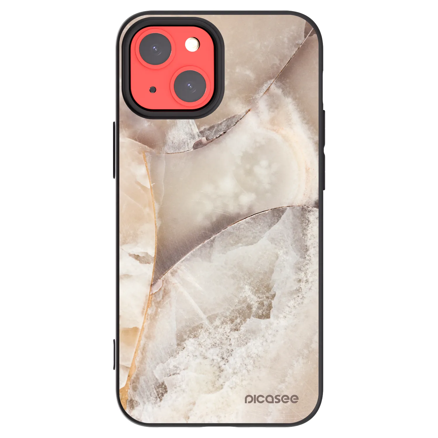 Picasee crna silikonska maskica za Apple iPhone 13 mini - Cream marble