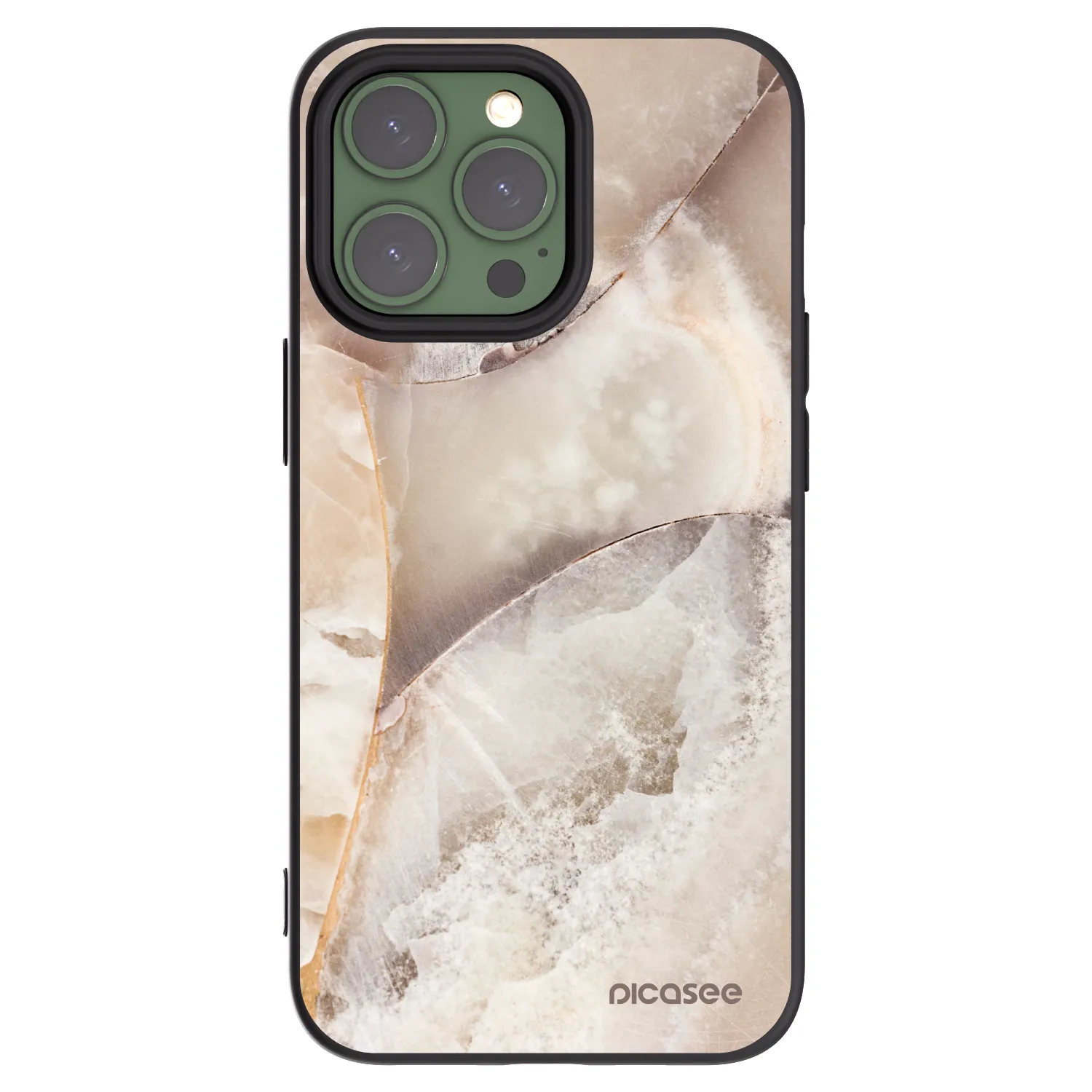 Picasee crna silikonska maskica za Apple iPhone 13 Pro - Cream marble