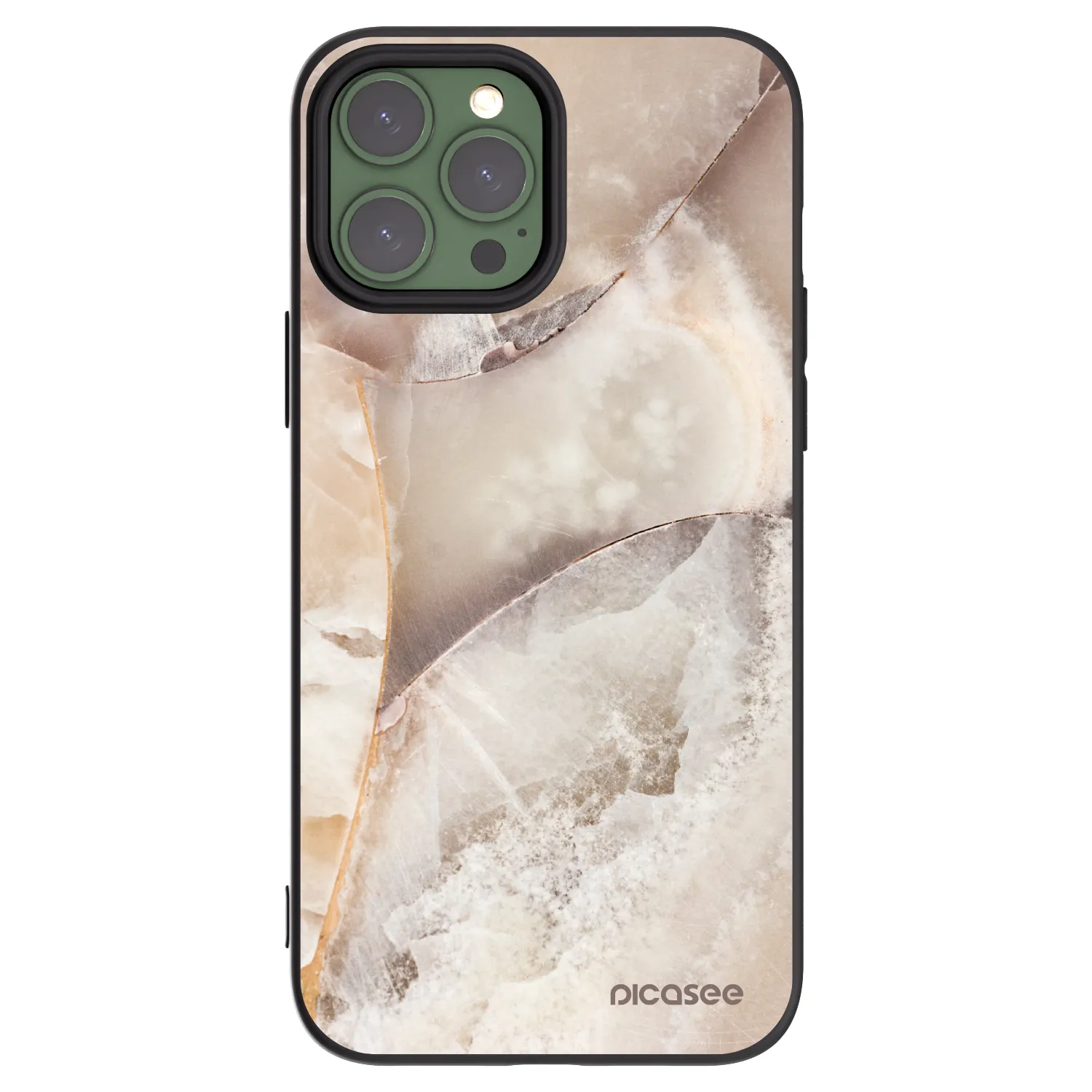 Picasee crna silikonska maskica za Apple iPhone 13 Pro Max - Cream marble
