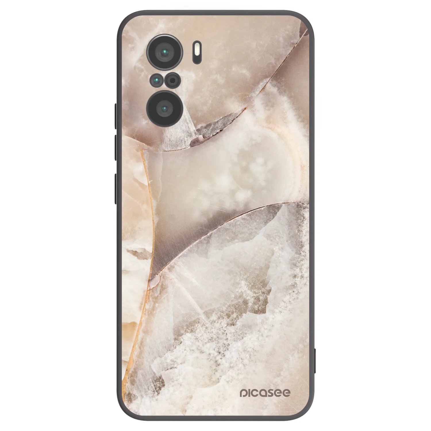 Picasee crna silikonska maskica za Xiaomi Poco F3 - Cream marble
