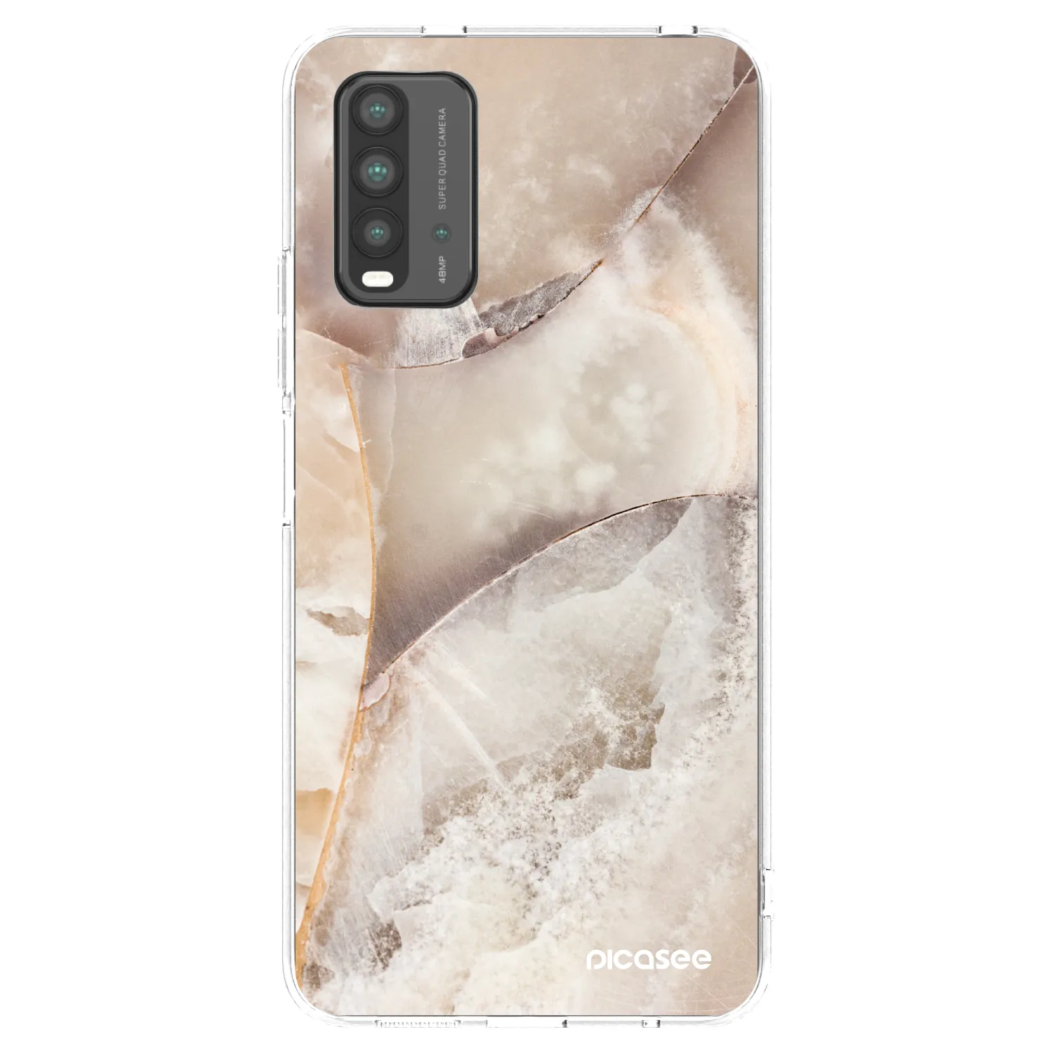 Picasee silikonska prozirna maskica za Xiaomi Redmi 9T - Cream marble