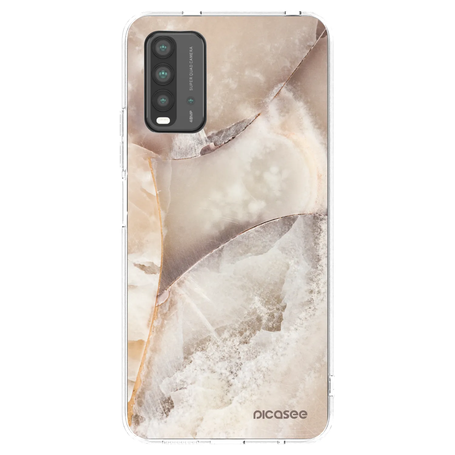 Picasee crna silikonska maskica za Xiaomi Redmi 9T - Cream marble