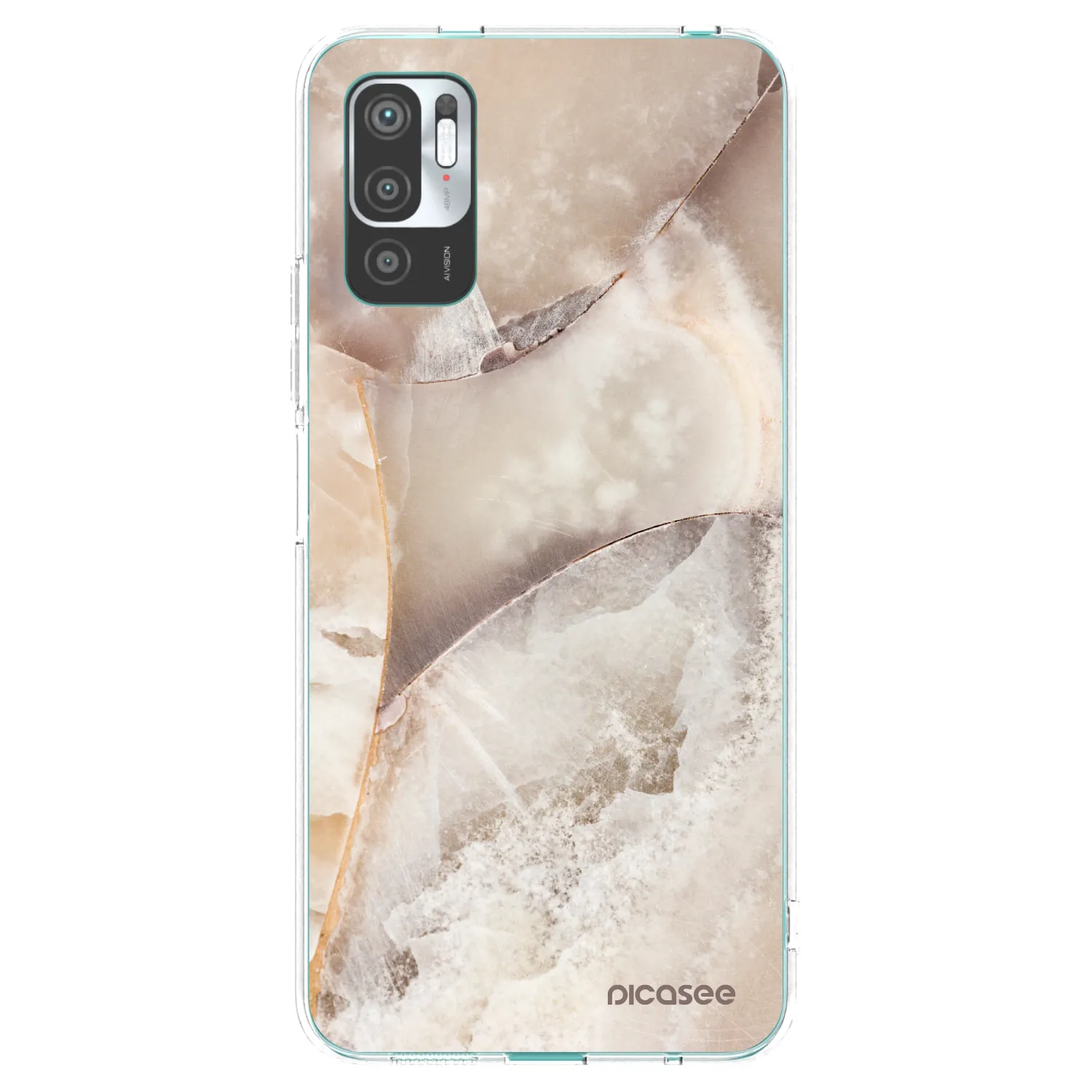 Picasee silikonska prozirna maskica za Xiaomi Redmi Note 10 5G - Cream marble