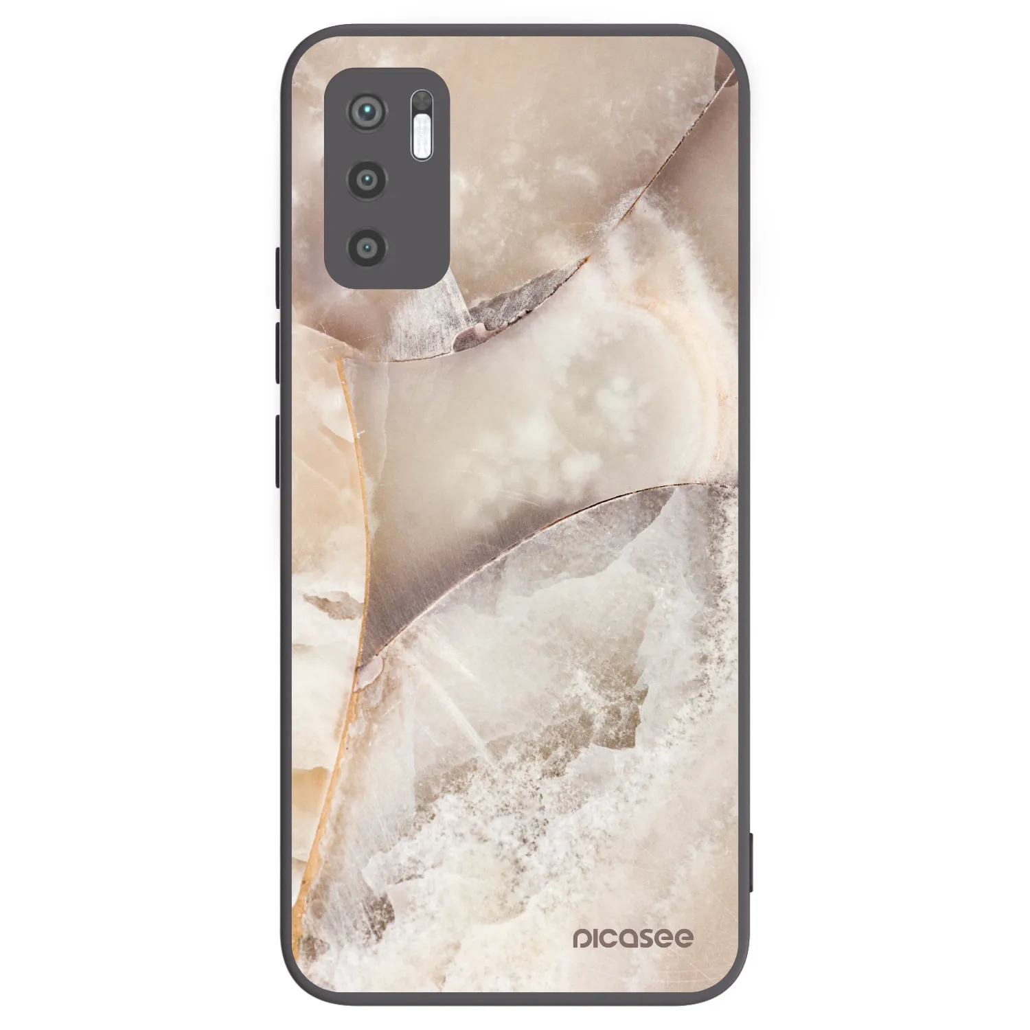 Picasee crna silikonska maskica za Xiaomi Redmi Note 10 5G - Cream marble