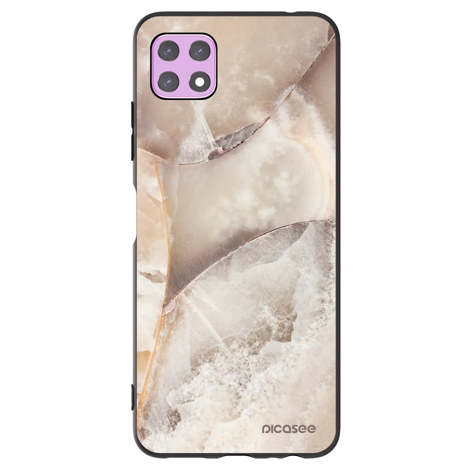 Picasee crna silikonska maskica za Samsung Galaxy A22 A226B 5G - Cream marble