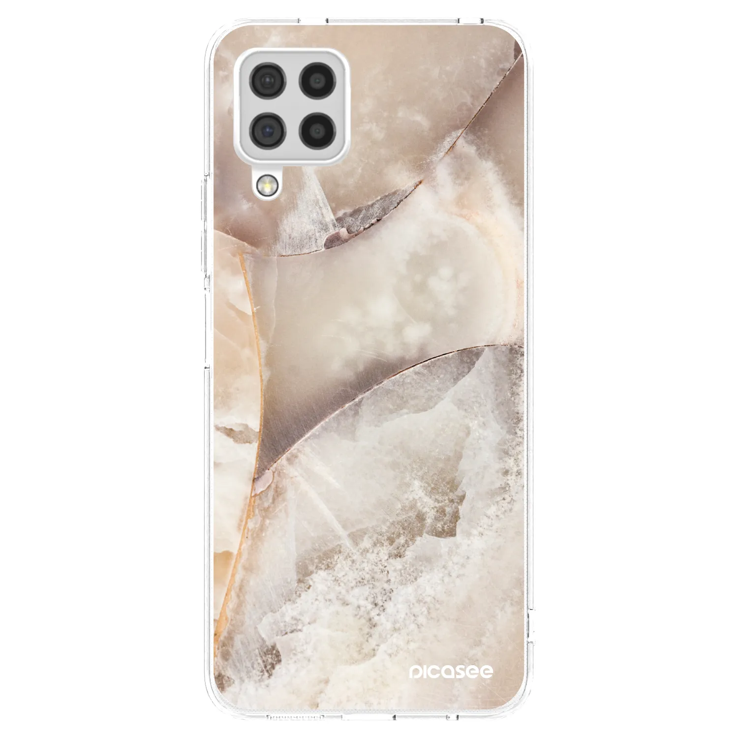 Picasee silikonska prozirna maskica za Samsung Galaxy A22 A225F 4G - Cream marble