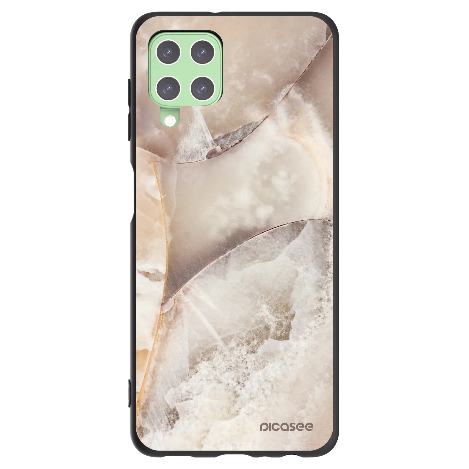 Picasee crna silikonska maskica za Samsung Galaxy A22 A225F 4G - Cream marble